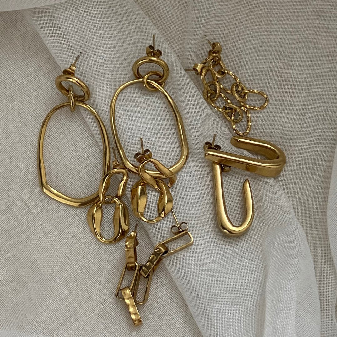 Boucles d'oreilles en acier inoxydable élégantes et minimalistes