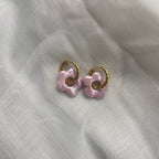 boucles d'oreilles forme fleur lila