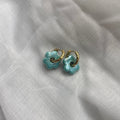 boucles d'oreilles forme fleur petite bleu