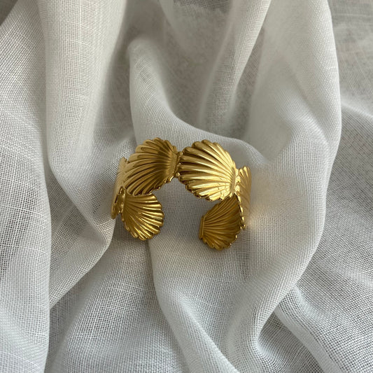 Bracelet jonc acier inoxydable coquillage