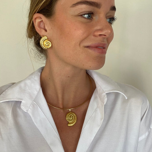 Collier jonc et boucles d'oreilles Sormiou