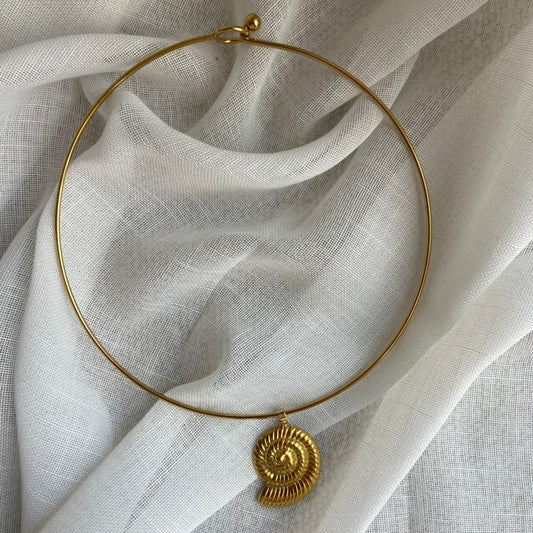 Jonc collier coquillage acier inoxydable maison muguette