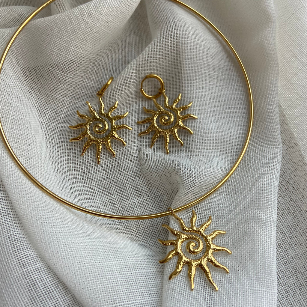 Collier jonc et boucles d'oreilles Porquerolles